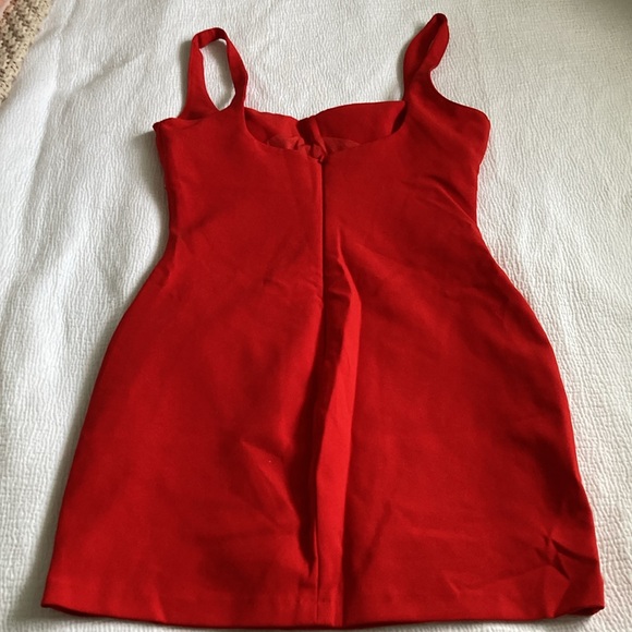 Zara Red Bodycon Mini Dress Sleeveless Scoop Neck - Picture 3 of 3